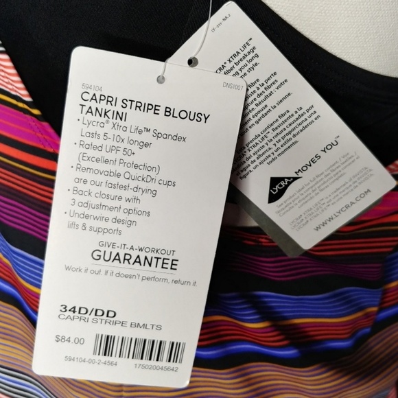 🚫SOLDAthleta Capri Stripe Blousy Tankini swim top - Picture 8 of 8